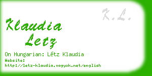 klaudia letz business card